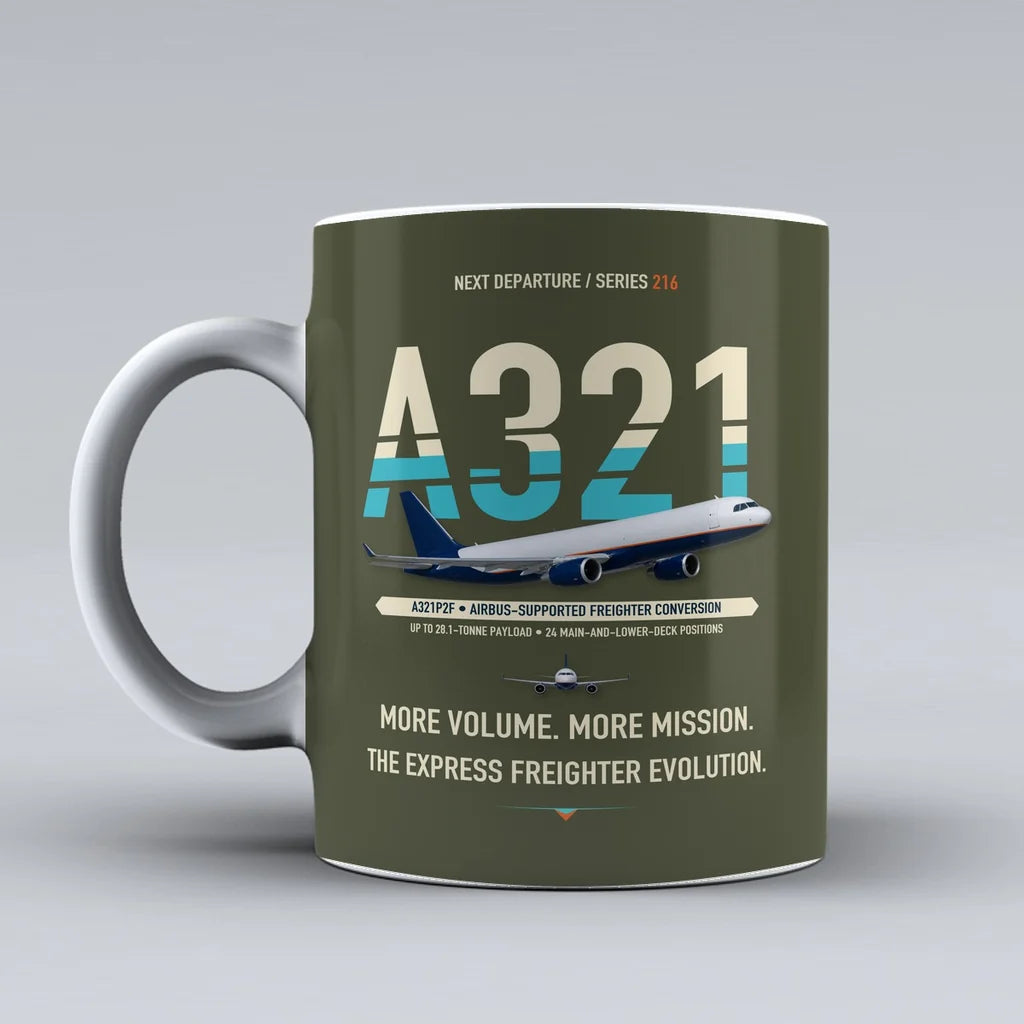 A321P2F Mug design on green army airbus
