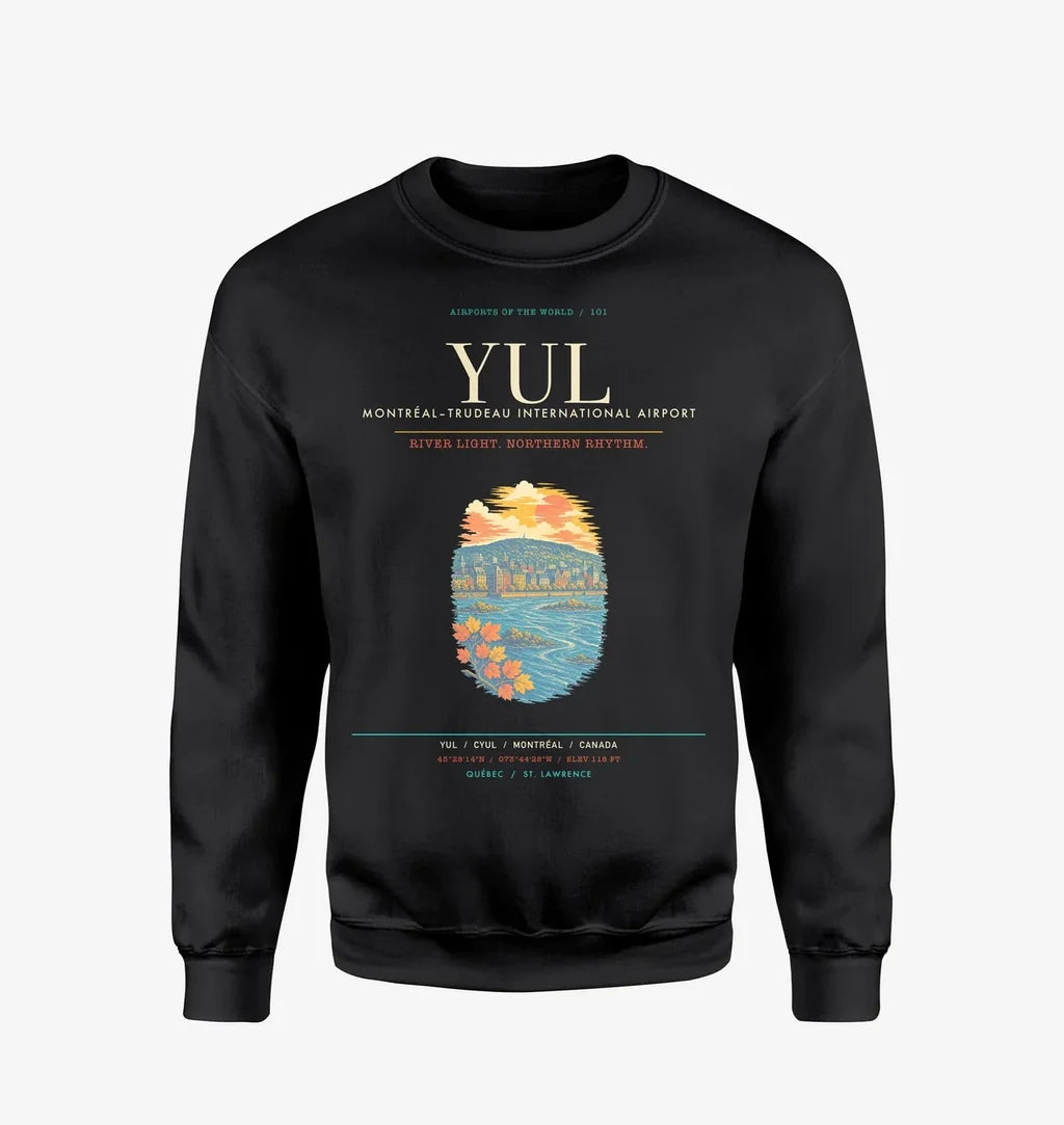 MontrealTrudeau International Airport YUL Sweatshirt - Black