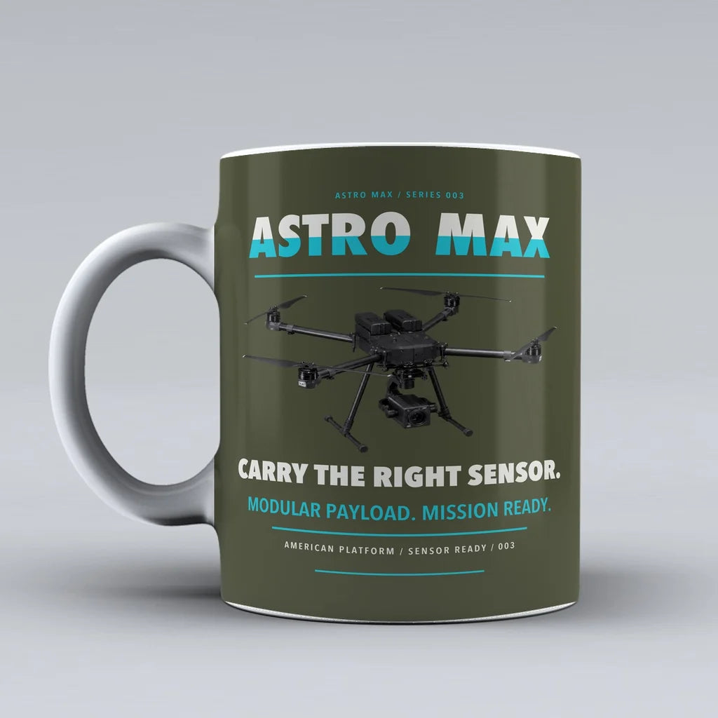 Astro Max Mug design on green army freefly