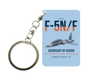 Thumbnail for F-5N F Adversary design on light blue designed key chain, double-side print