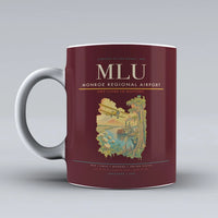 Thumbnail for Monroe Regional Airport (MLU) airport code design on dark red ceramic mug