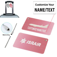 Thumbnail for Israir Airlines Aluminum Airplane Luggage tag, Purple+ NAME