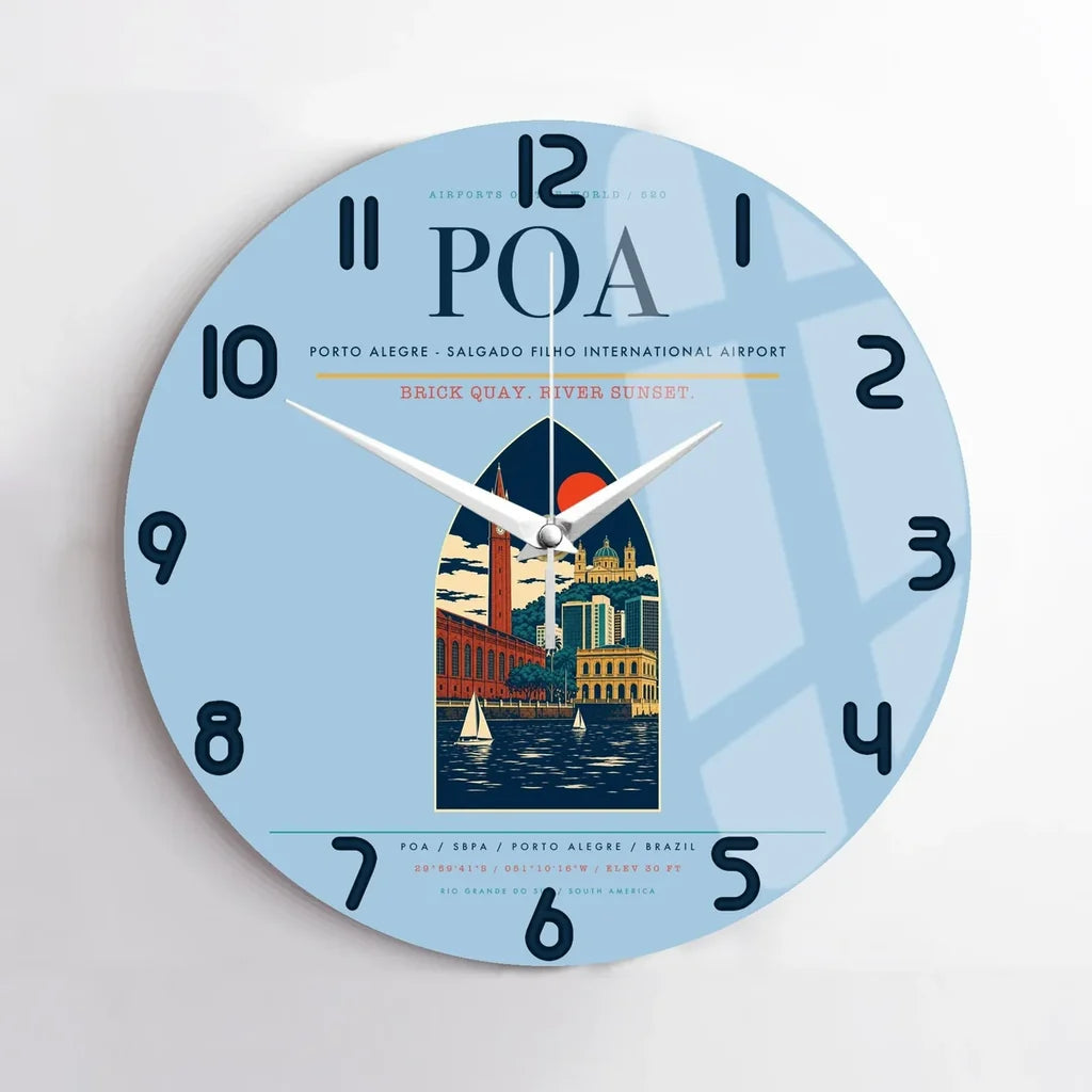 Porto Alegre - Salgado Filho International Airport POA Wall-Clock No-Frame - Light Blue