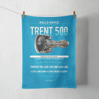 Thumbnail for TRENT 500 design on turquoise towel