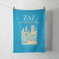 Thumbnail for Zaragoza Airport (ZAZ) design on turquoise towel