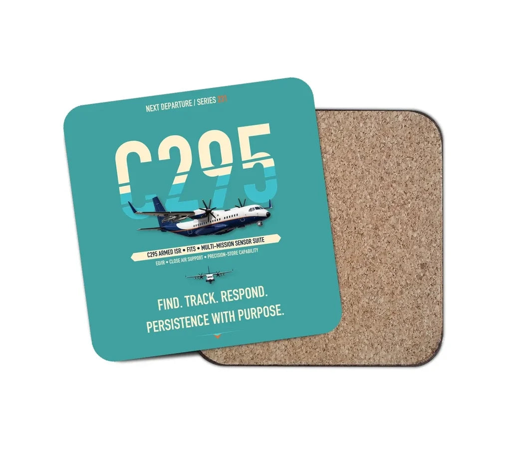 Airbus C295 Armed ISR design on turquoise 1 piece coaster