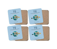 Thumbnail for Tijuana International Airport (TIJ) design on light blue 4 pieces set coaster
