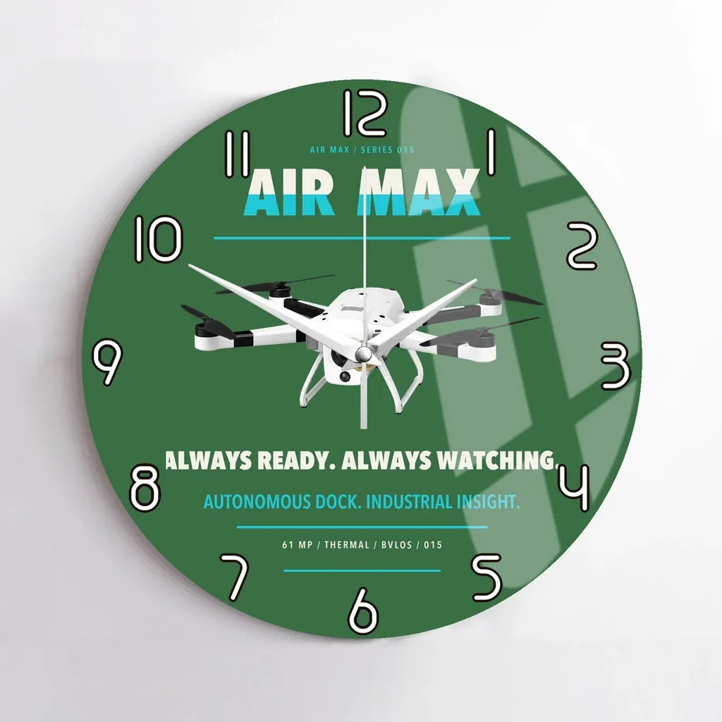 Percepto Air Max design on green no frame wall clock