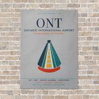 Thumbnail for Ontario International Airport ONT vertical canvas print - no frame - light gray background