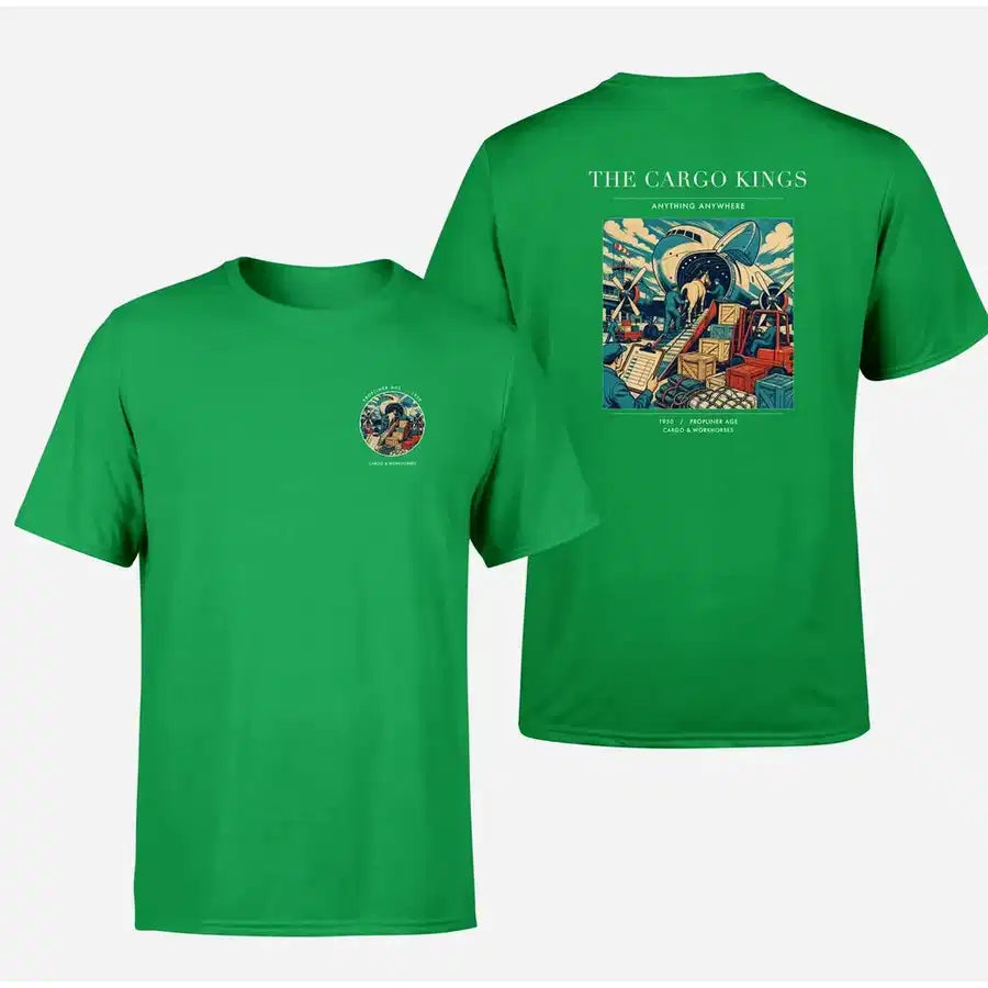 VINTAGE G4085 - The Cargo Kings - Double-Side T-Shirt design on green double side t shirt