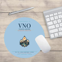 Thumbnail for Vilnius Airport (VNO) design on light blue round mouse pad