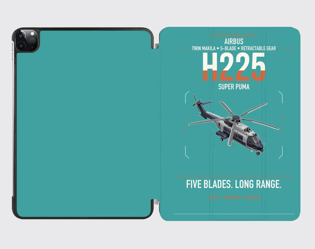 Airbus H225 design on turquoise ipad tablet case