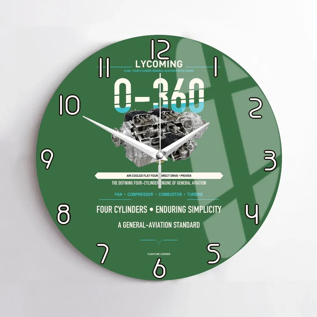 O-360 design on green no frame wall clock