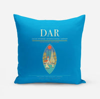 Thumbnail for Julius Nyerere International Airport (DAR) design on turquoise pillow