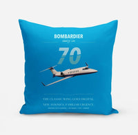 Thumbnail for Bombardier Learjet 70 design on turquoise pillow