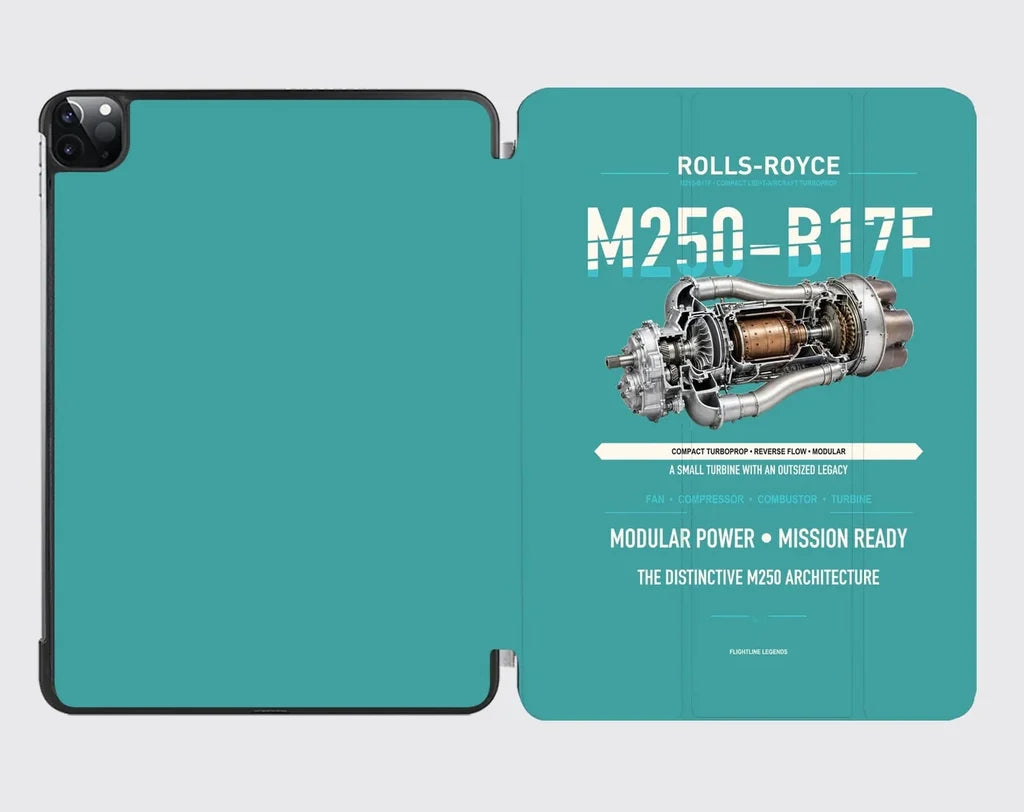M250-B17F design on turquoise ipad tablet case