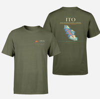 Thumbnail for Hilo International Airport (ITO) design printed on green army double-side t-shirt