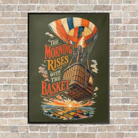 Thumbnail for The Morning Rises With The Basket vertical canvas print - framed - green army background