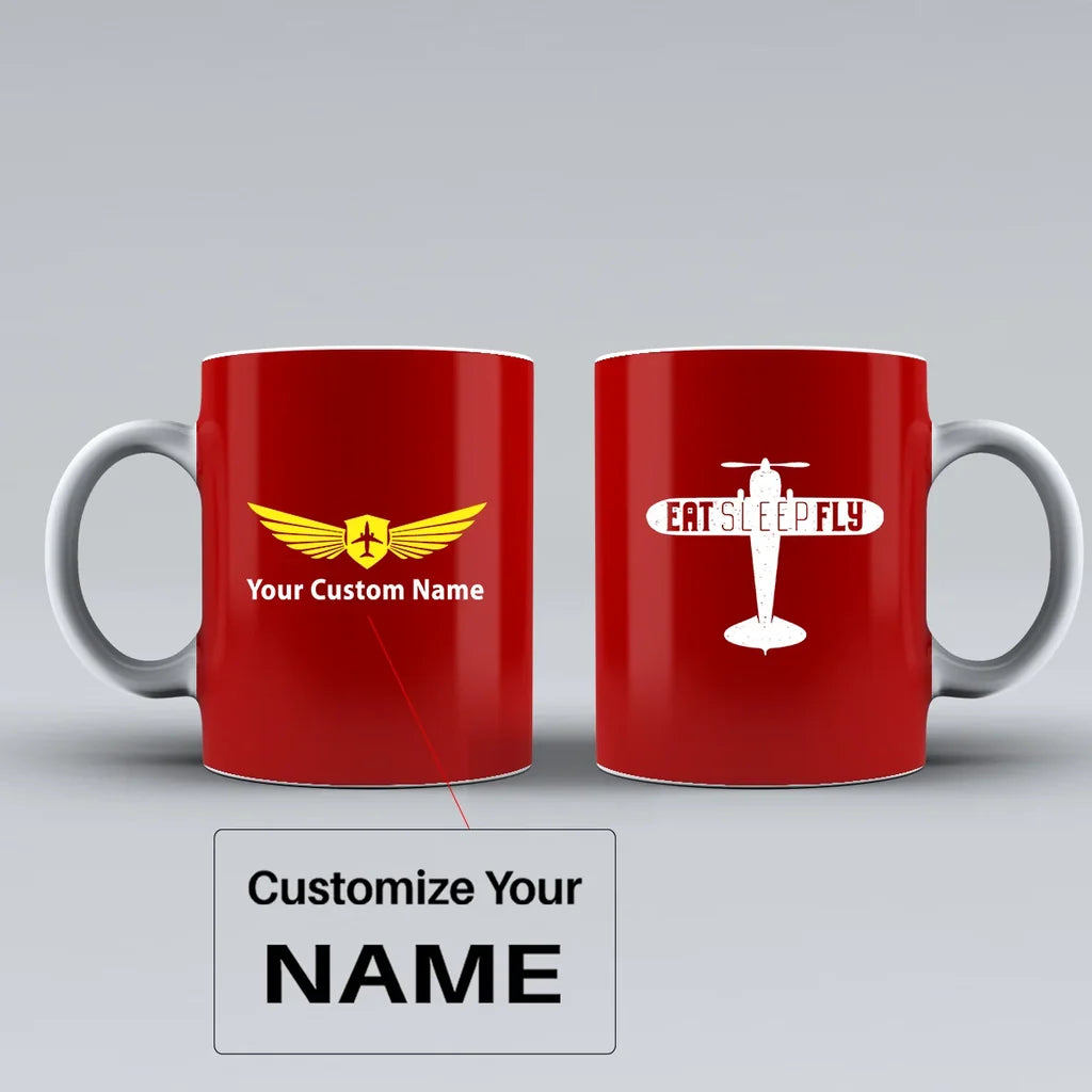 Customisable Eat Sleep Fly & Propeller Mug - view 9