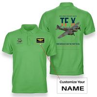 Thumbnail for Bristol Beaufighter TF X design on light green+name double-side polo t-shirt, double-side print