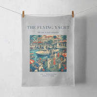 Thumbnail for VINTAGE G4075 - The Flying Yacht - Designed Towels design on lightgray