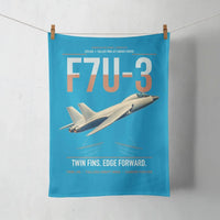 Thumbnail for F7U-3 Cutlass design on turquoise towel