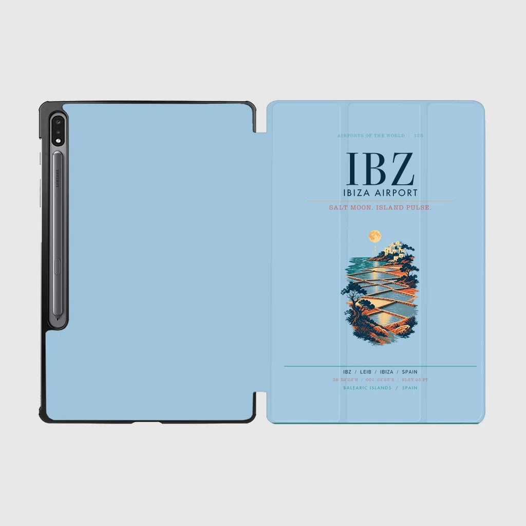 Ibiza Airport (IBZ) design on light blue samsung tablet tablet case