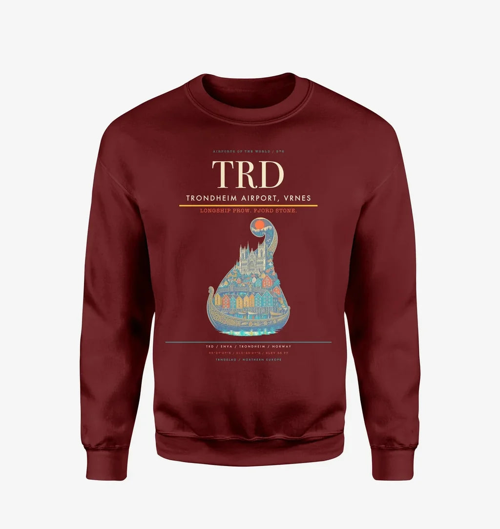 Trondheim Airport, Vrnes TRD Sweatshirt - Wine Red