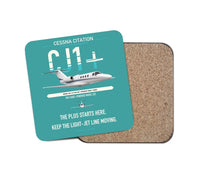 Thumbnail for Cessna Citation CJ1+ design on turquoise 1 piece coaster