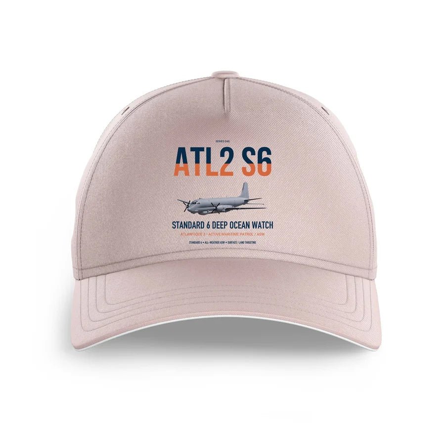 Atlantique 2 Standard 6 design on pink printed hat
