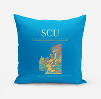 Thumbnail for Antonio Maceo Airport (SCU) design on turquoise pillow