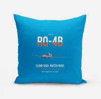 Thumbnail for RQ-4B Global Hawk design on turquoise pillow