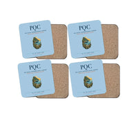 Thumbnail for Phu Quoc International Airport (PQC) design on light blue 4 pieces set coaster