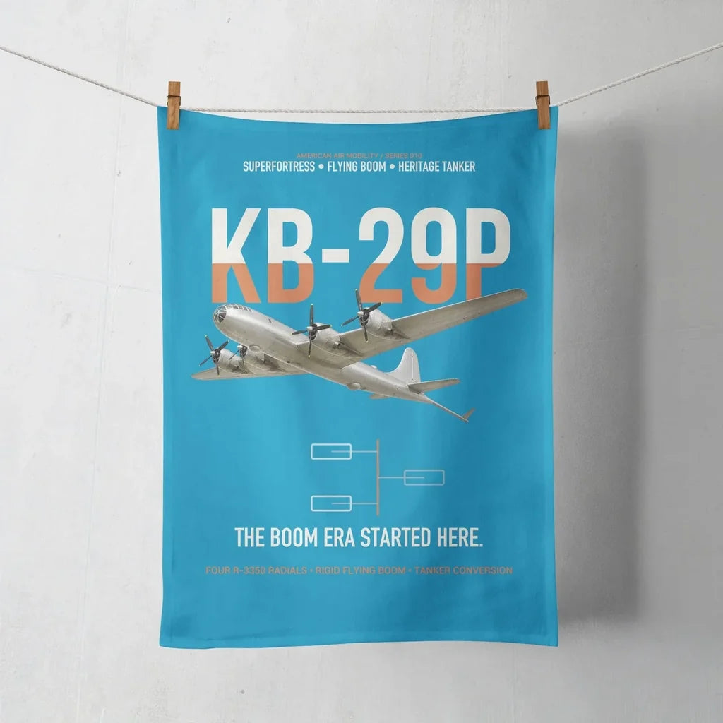 KB-29P SUPERFORTRESS design on turquoise towel