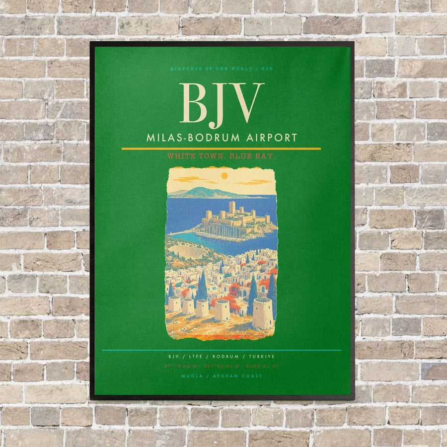 Milas-Bodrum Airport BJV - Canvas Framed - Green
