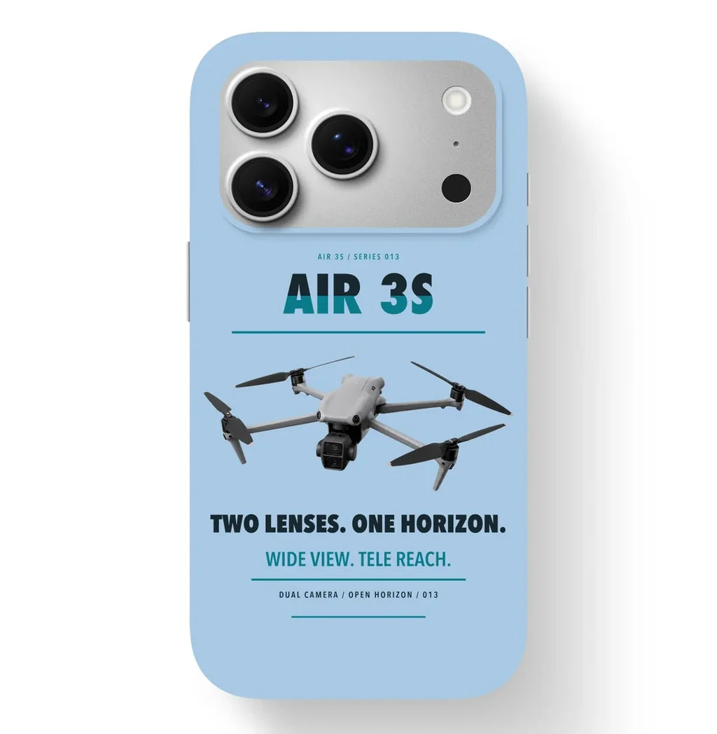 DJI Air 3S Case design on light blue iphone case