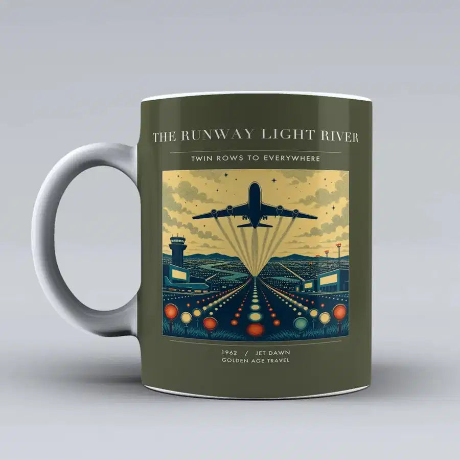 VINTAGE G4303 - The Runway Light River - Ceramic Mug design on greenarmy