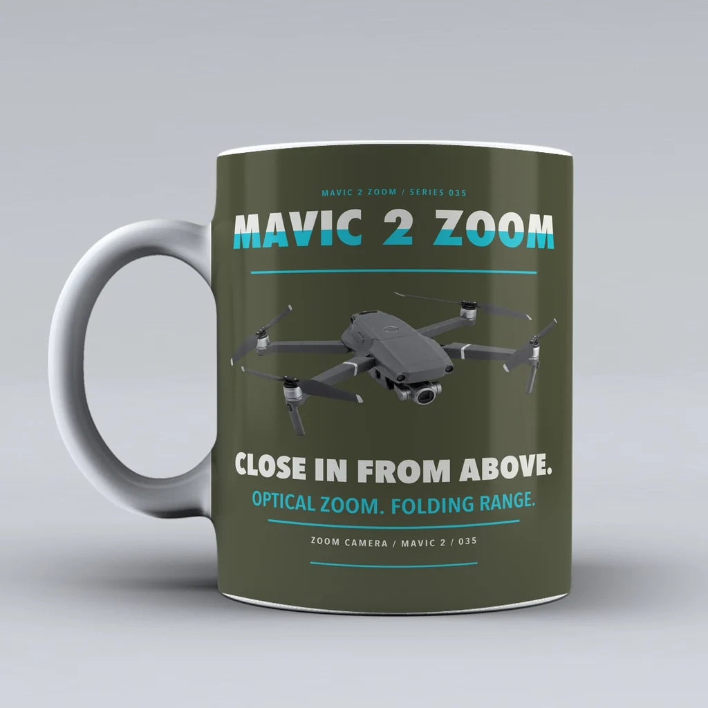 Mavic 2 Zoom Mug design on green army dji