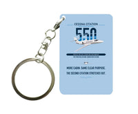 Thumbnail for Cessna Citation 550 - Citation II design on light blue designed key chain, double-side print