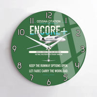 Thumbnail for Cessna Citation Encore+ design on green no frame wall clock