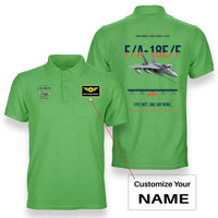 Thumbnail for F A-18E F Buddy Tanker design on light green+name double-side polo t-shirt, double-side print
