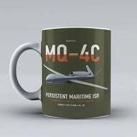 Thumbnail for MQ-4C Triton IFC-4 design on green army ceramic mug, double-side print