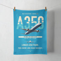 Thumbnail for Airbus A350-1000 design on turquoise towel
