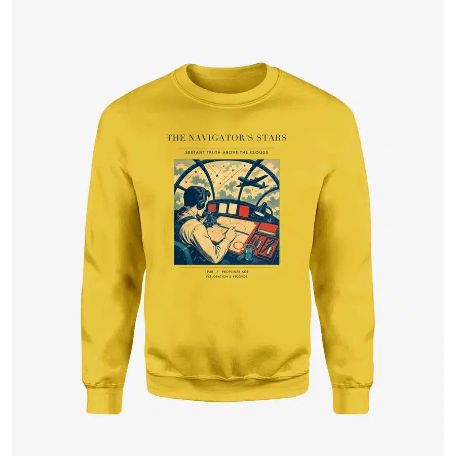 VINTAGE G4297 - The Navigator's Stars - Designed Sweatshirts design on yellow