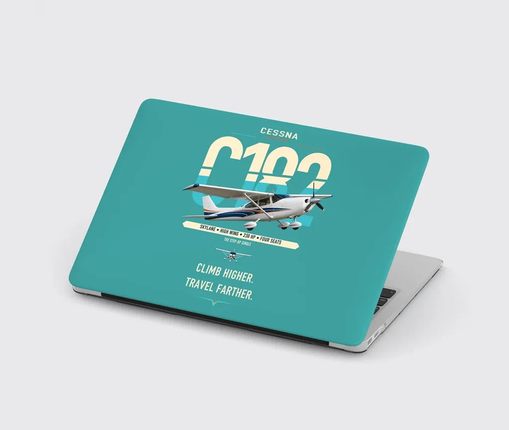 Cessna 182 Skylane design on turquoise MacBook case