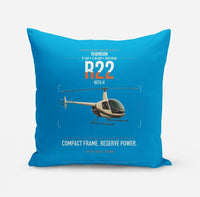 Thumbnail for Robinson R22 Beta II design on turquoise pillow