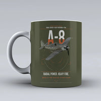 Thumbnail for Focke-Wulf Fw 190A-8 design on green army ceramic mug, double-side print
