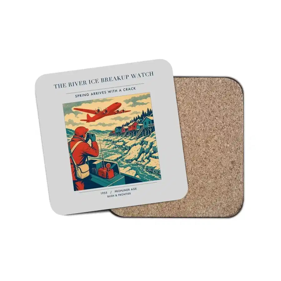 The River Ice Breakup Watch - Designed Coasters design on light gray 1-piece