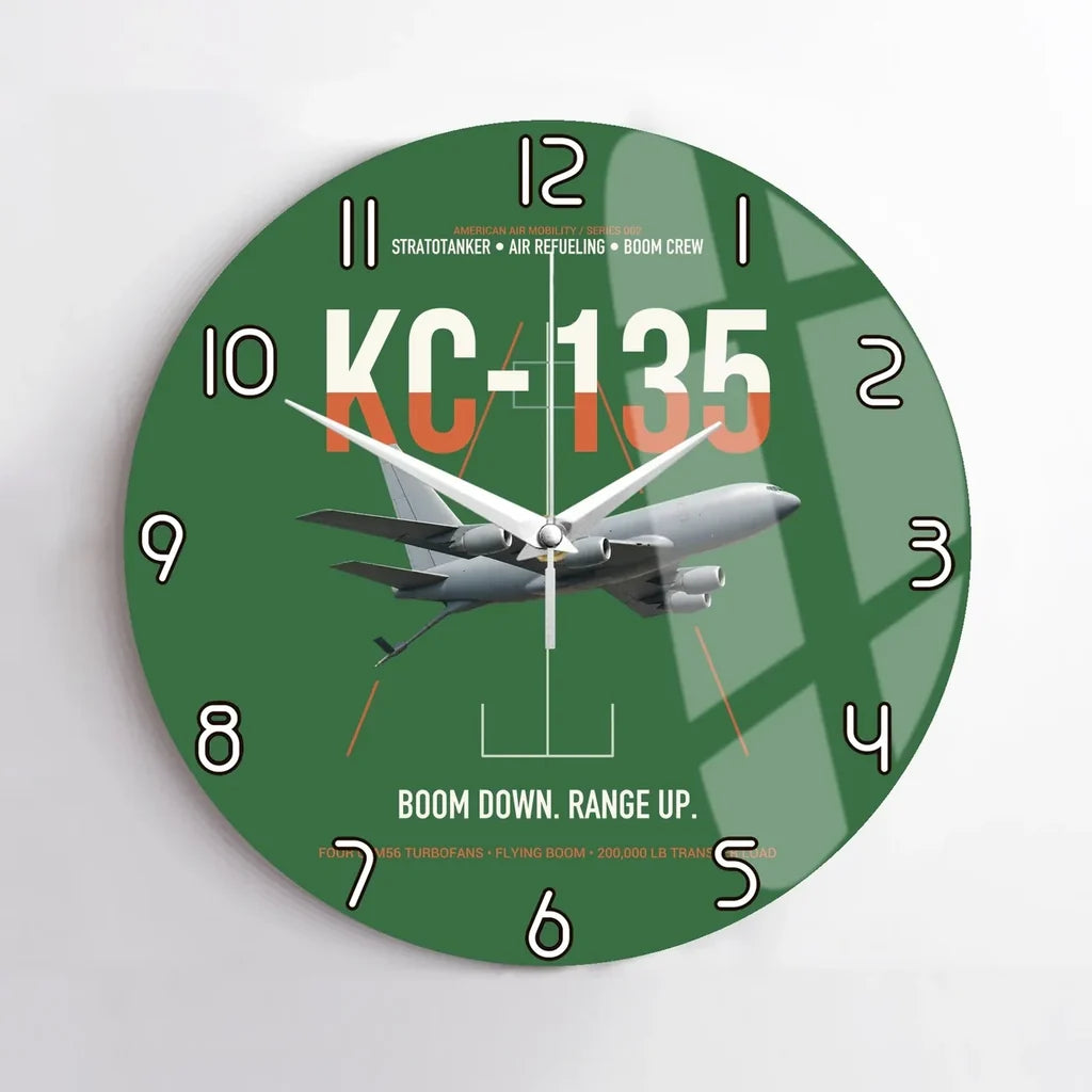 KC-135 STRATOTANKER design on green no frame wall clock