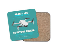 Thumbnail for DJI Mini 4K design on turquoise 1 piece coaster